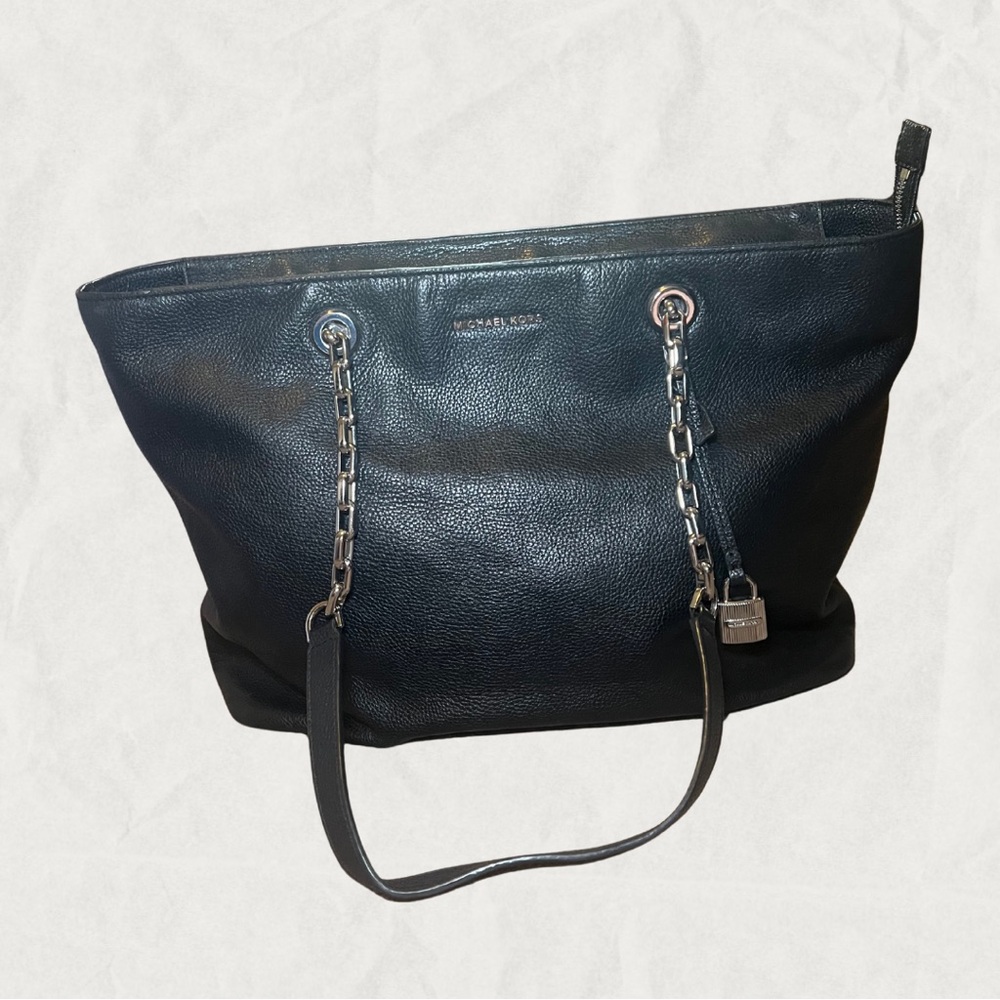 MICHAEL KORS Leather Tote with Chain Handles